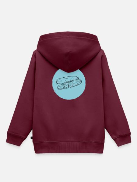 Gurke - Kinder Premium Organic Hoodie - Burgunderrot