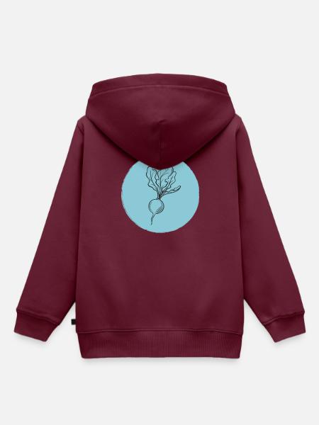 Radieschen - Kinder Premium Organic Hoodie - Burgunderrot