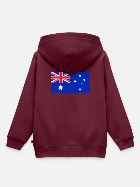 Australien Flagge - Kinder Premium Organic Hoodie - Burgunderrot