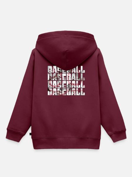 baseball - Kinder Premium Organic Hoodie - Burgunderrot