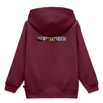 bergsteigen - Kinder Premium Organic Hoodie - Burgunderrot - Hinten - AI Model Kid Female (0cm)