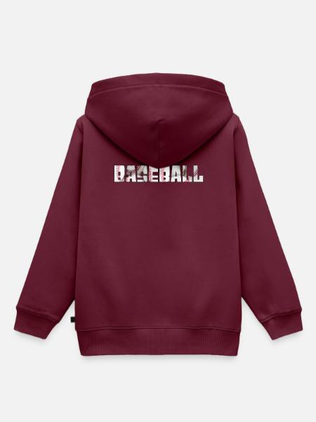 baseball - Kinder Premium Organic Hoodie - Burgunderrot