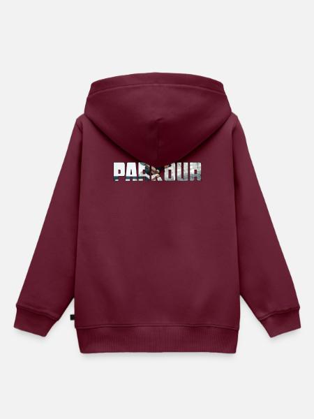 parkour - Kinder Premium Organic Hoodie - Burgunderrot