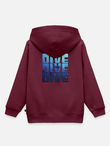 tauchen - Kinder Premium Organic Hoodie - Burgunderrot