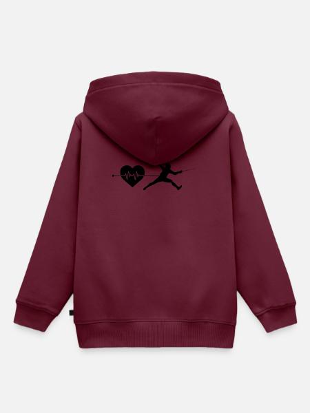 Fechten Herzschlag - Kinder Premium Organic Hoodie - Burgunderrot