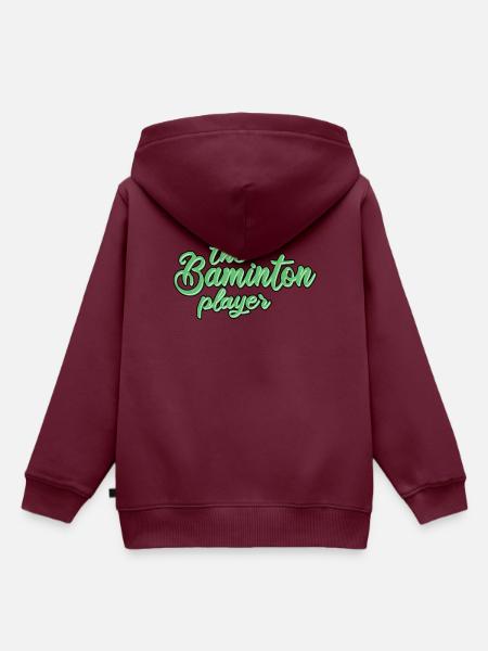 der Badminton Spieler - Kinder Premium Organic Hoodie - Burgunderrot