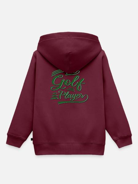 Der Golf Spieler - Kinder Premium Organic Hoodie - Burgunderrot
