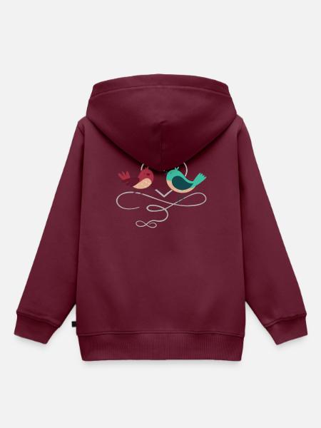 verliebtes Pärchen - Kinder Premium Organic Hoodie - Burgunderrot