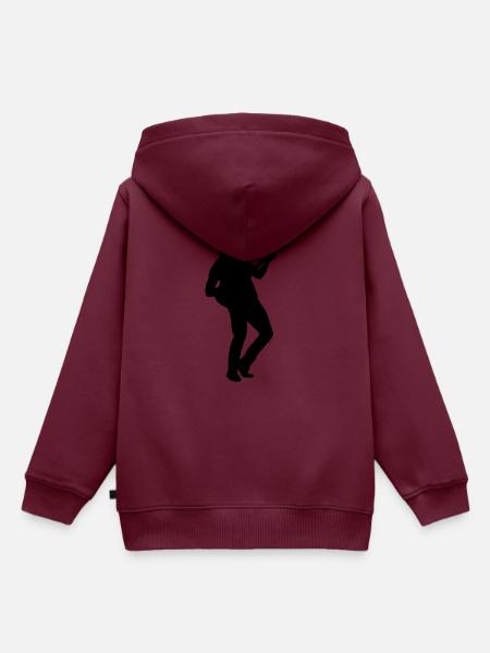 Gitarrist Silhouette - Kinder Premium Organic Hoodie - Burgunderrot