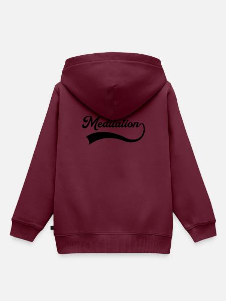 Meditation Schriftzug - Kinder Premium Organic Hoodie - Burgunderrot