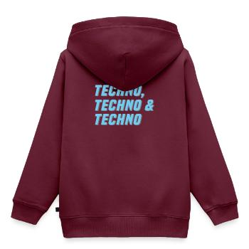 Techno Techno Techno - Kinder Premium Organic Hoodie - Burgunderrot - Hinten - AI Model Kid Female (0cm)