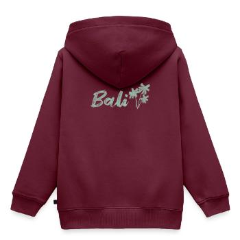 Bali - Kinder Premium Organic Hoodie - Burgunderrot - Hinten - AI Model Kid Female (0cm)