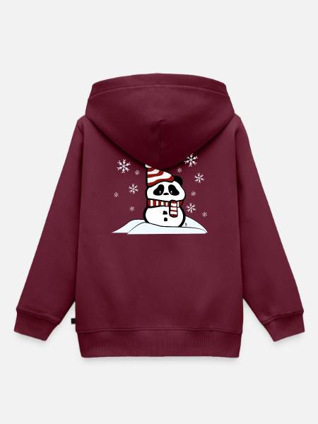 schneepanda - Kinder Premium Organic Hoodie - Burgunderrot