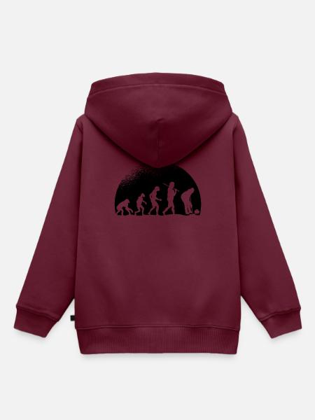 Evolution Curling - Kinder Premium Organic Hoodie - Burgunderrot