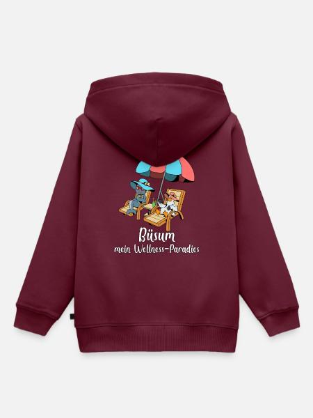 Wellness-Paradies Seebad Büsum - Kinder Premium Organic Hoodie - Burgunderrot