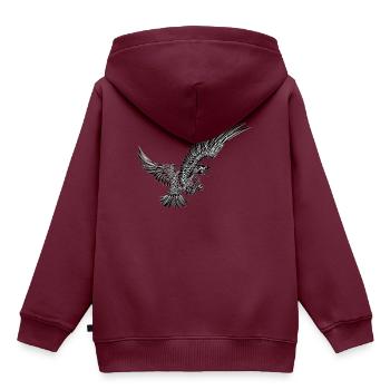 Adler Adler Grafik im Flug - Kinder Premium Organic Hoodie - Burgunderrot - Hinten - AI Model Kid Female (0cm)