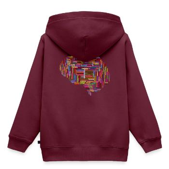 Brain Psychology - Kinder Premium Organic Hoodie - Burgunderrot - Hinten - AI Model Kid Female (0cm)