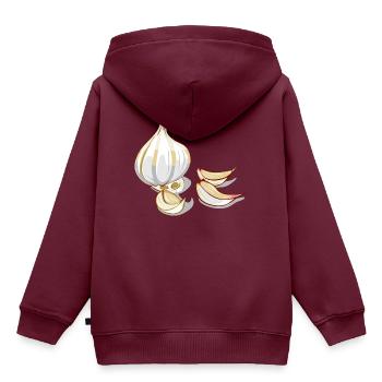 Knoblauch - Kinder Premium Organic Hoodie - Burgunderrot - Hinten - AI Model Kid Female (0cm)
