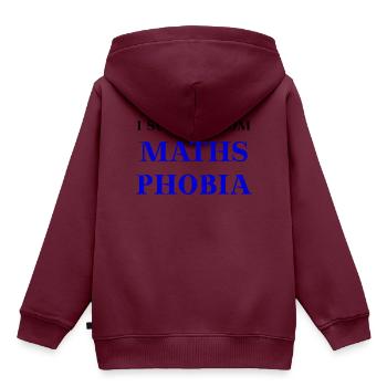 Mathe Phobie Geschenkidee lustig witzig Mathematik - Kinder Premium Organic Hoodie - Burgunderrot - Hinten - AI Model Kid Female (0cm)