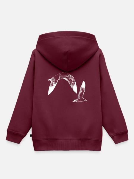 nautic seagulls - Kinder Premium Organic Hoodie - Burgunderrot