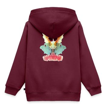 Rorschach Tafel 9/10 - Kinder Premium Organic Hoodie - Burgunderrot - Hinten - AI Model Kid Female (0cm)