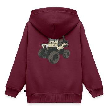 Allrad - Kinder Premium Organic Hoodie - Burgunderrot - Hinten - AI Model Kid Female (0cm)