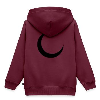 Halbmond - Kinder Premium Organic Hoodie - Burgunderrot - Hinten - AI Model Kid Female (0cm)