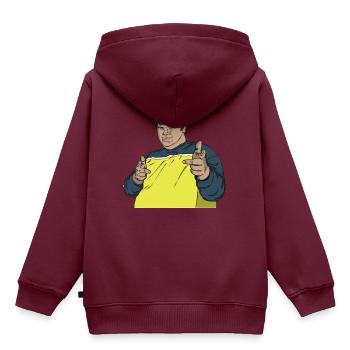 Dicker Mann - Kinder Premium Organic Hoodie - Burgunderrot - Hinten - AI Model Kid Female (0cm)