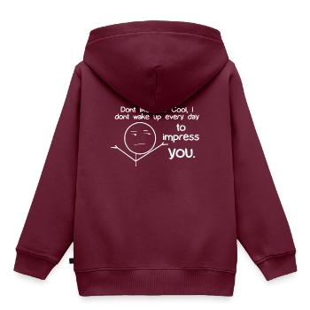 lustig spruch sprüche witzig lustige witzige humor - Kinder Premium Organic Hoodie - Burgunderrot - Hinten - AI Model Kid Female (0cm)