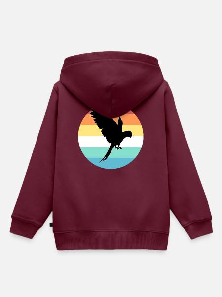 Papagei - Kinder Premium Organic Hoodie - Burgunderrot