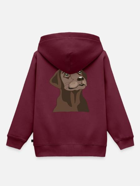 Brauner Labrador - Kinder Premium Organic Hoodie - Burgunderrot
