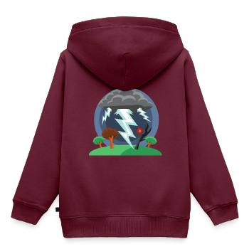 Schlechtes Wetter - Kinder Premium Organic Hoodie - Burgunderrot - Hinten - AI Model Kid Female (0cm)