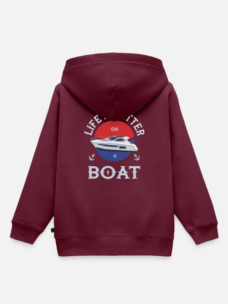 Boot - Kinder Premium Organic Hoodie - Burgunderrot