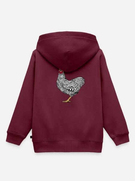 Amrock Huhn - Kinder Premium Organic Hoodie - Burgunderrot