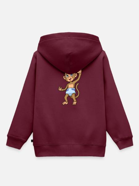 Kawaii Baby Äffchen - Kinder Premium Organic Hoodie - Burgunderrot