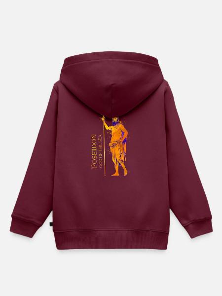 Gott des Meeres - Poseidon - Kinder Premium Organic Hoodie - Burgunderrot