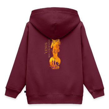 Göttin der Liebe - Venus - Kinder Premium Organic Hoodie - Burgunderrot - Hinten - AI Model Kid Female (0cm)