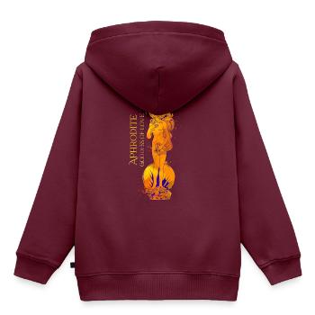 Göttin der Liebe - Aphrodite - Kinder Premium Organic Hoodie - Burgunderrot - Hinten - AI Model Kid Female (0cm)