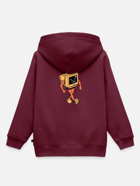 Retro Röhrenmonitor - Kinder Premium Organic Hoodie - Burgunderrot