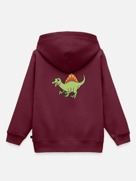 Kawaii Spinosaurus - Kinder Premium Organic Hoodie - Burgunderrot