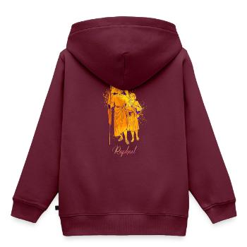 Erzengel Raphael - Kinder Premium Organic Hoodie - Burgunderrot - Hinten - AI Model Kid Female (0cm)