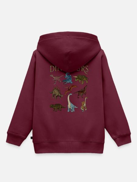 Verschiedene Dinosaurier - Kinder Premium Organic Hoodie - Burgunderrot