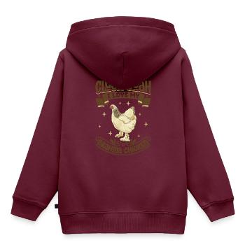 Ich liebe mein Brahma - Kinder Premium Organic Hoodie - Burgunderrot - Hinten - AI Model Kid Female (0cm)