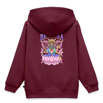 Hindu Gott - Brahma - Kinder Premium Organic Hoodie - Burgunderrot - Hinten - AI Model Kid Female (0cm)
