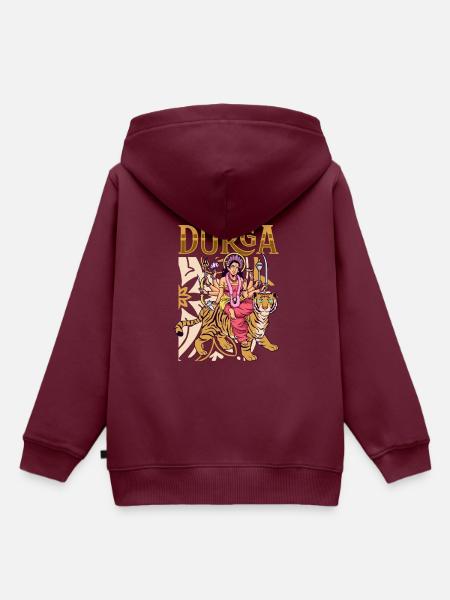 Hindu Gott - Durga - Kinder Premium Organic Hoodie - Burgunderrot