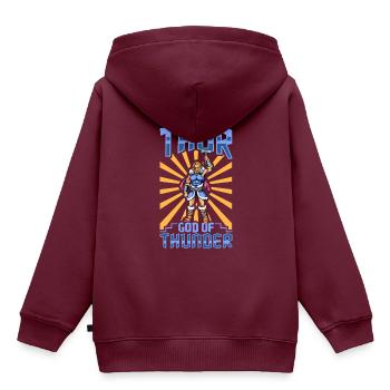 Wikinger Donnergott Thor - Kinder Premium Organic Hoodie - Burgunderrot - Hinten - AI Model Kid Female (0cm)
