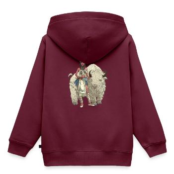 White Buffalo Woman - Kinder Premium Organic Hoodie - Burgunderrot - Hinten - AI Model Kid Female (0cm)