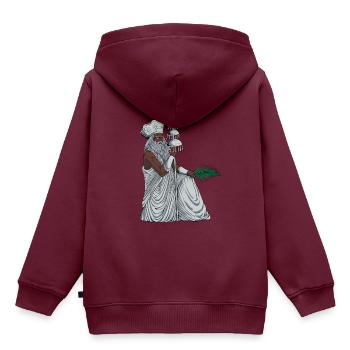 Gott der Yoruba Religion - Obatala - Kinder Premium Organic Hoodie - Burgunderrot - Hinten - AI Model Kid Female (0cm)