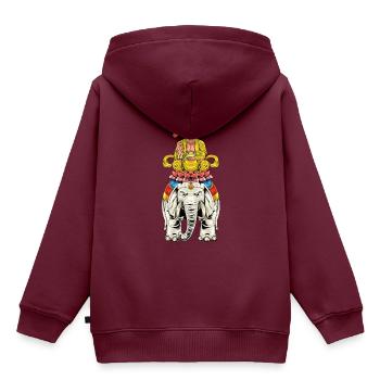 Buddhismus Gott Bodhisattva Samantabhadra - Kinder Premium Organic Hoodie - Burgunderrot - Hinten - AI Model Kid Female (0cm)