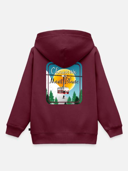 Skiing Mont Blanc - Kinder Premium Organic Hoodie - Burgunderrot